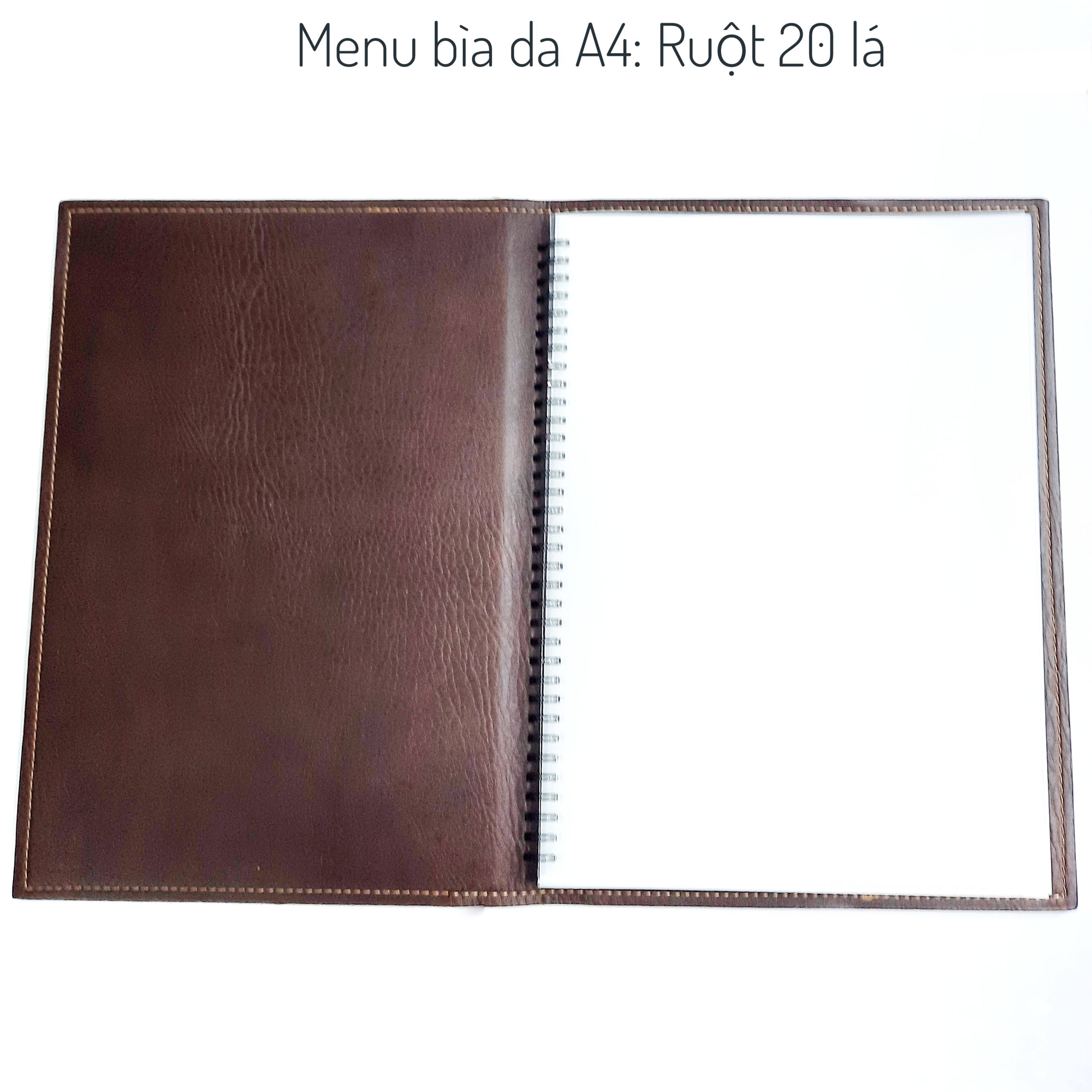 Menu bìa da A4 (20 lá ruột).