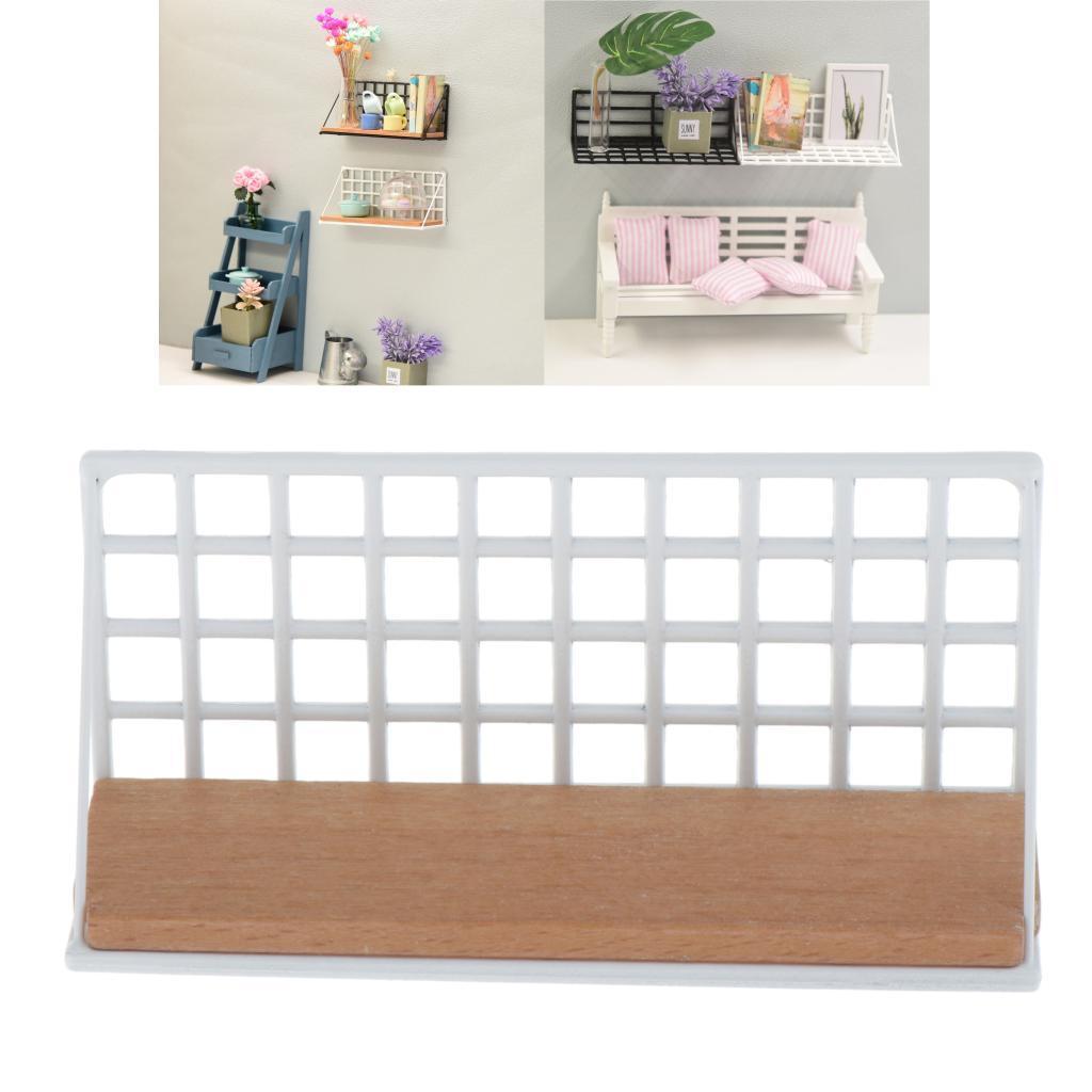 1/12 House Miniature Furniture Room White Wall Shelf Rack Kit