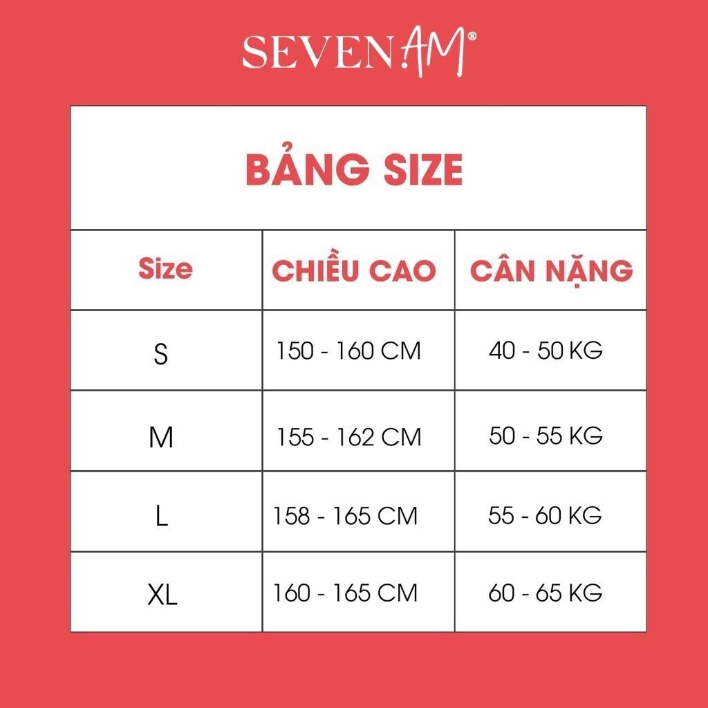 Đẫm Xòe Seven.am Tay Bồng Chất Thô Màu Đen Thiết Kế Phối Cúc Chiết Eo FH633082N