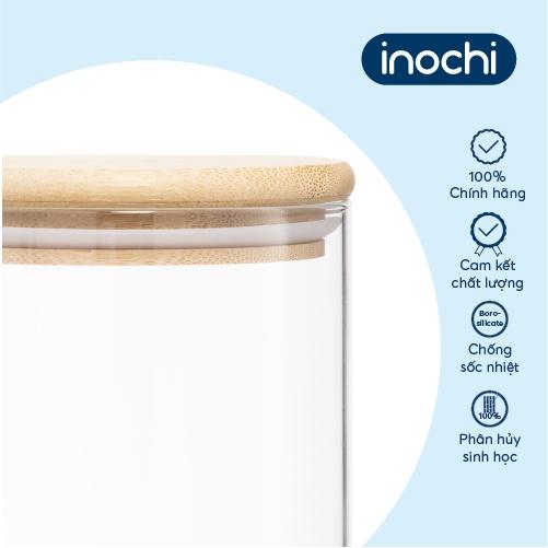 Hũ thuỷ tinh nắp tre Inochi - Nikko 1000ml