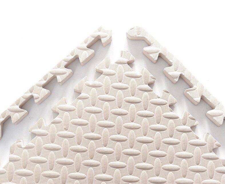 Set 20 Thảm tập gym chống trơn trượt, chống ồn, chống bể vỡ nền gạch hàng dày đẹp (30*30*1.2cm) - trắng sữa