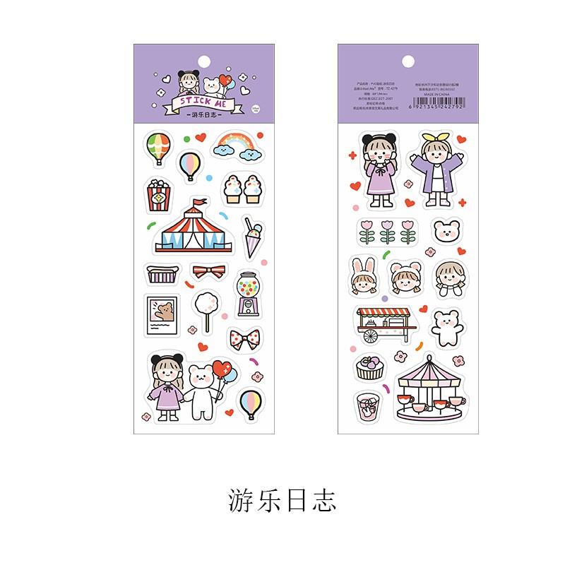 Set 2 tờ nhãn dán sticker họa tiết hoạt hình dễ thương ST183