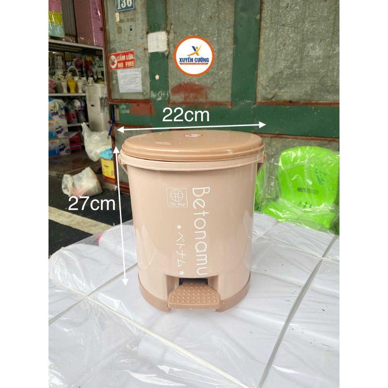 Thùng rác, bật rác đạp chân 5L BETONAMU có quai xách