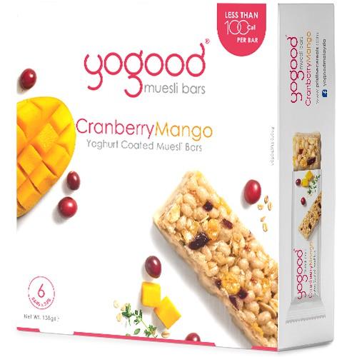 Thanh Hạt Ngũ Cốc Nam Việt Quất & Xoài Yogood - Cranberry Mango Muesli Bars Hộp 138g