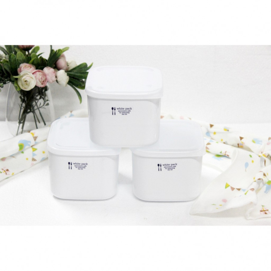 Hộp nhựa vuông chứa đựng thực phẩm khô White Pack tiện dụng - Hàng nội địa Nhật