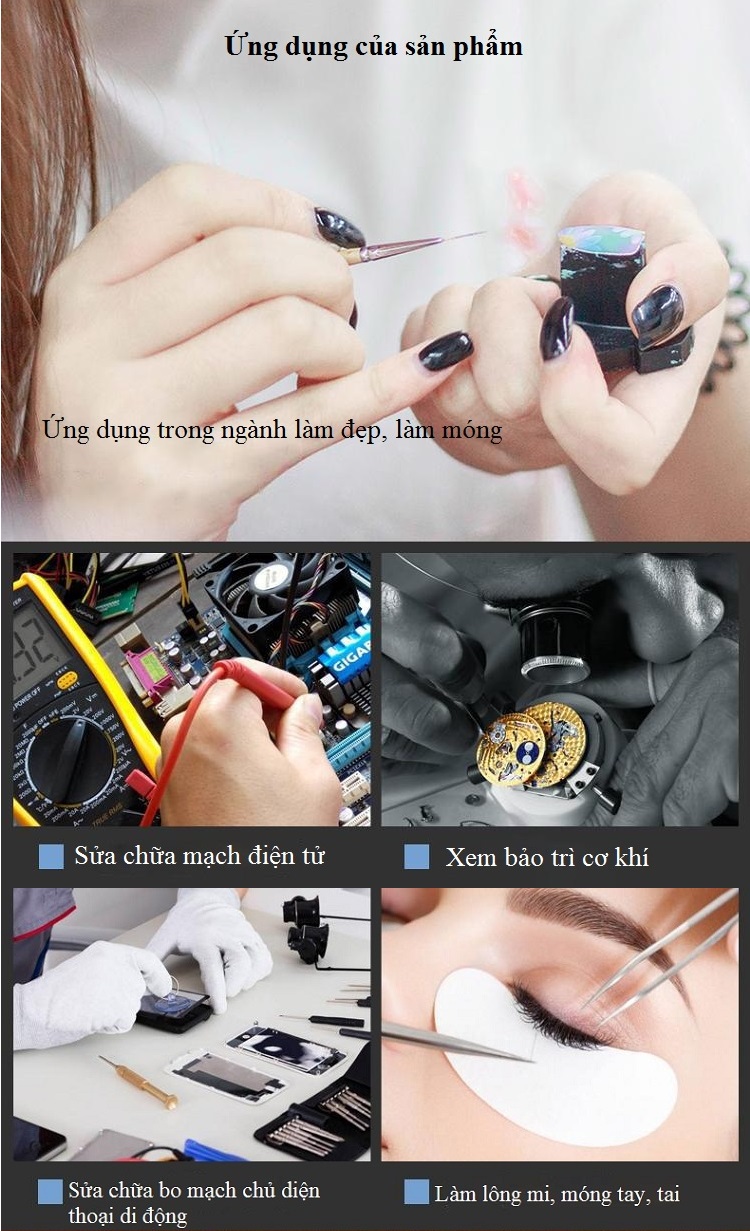 Kính Lúp Đeo Mắt Có Đèn V6 9892E1 8 TRONG 1 - HÀNG NHẬP KHẨU