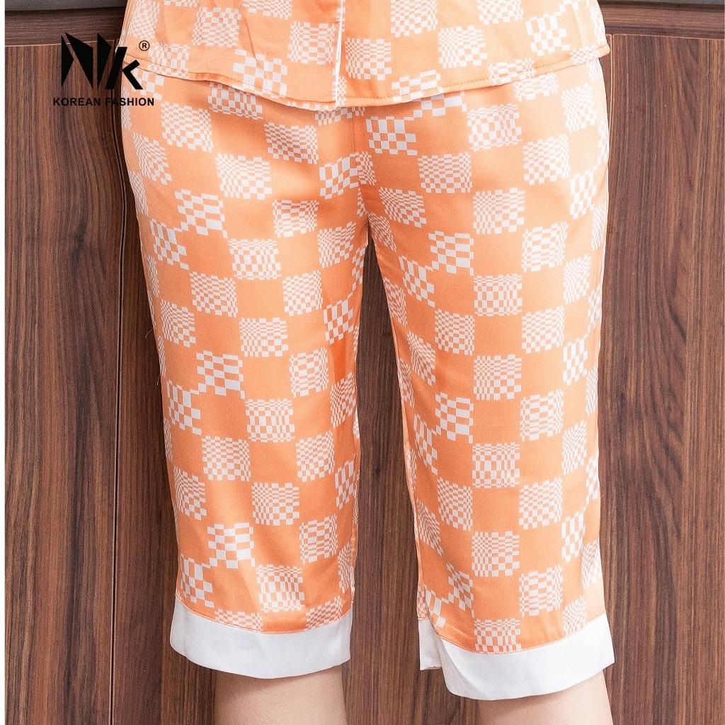 Bộ Đồ Pyjama Mặc Nhà NK Fashion Chất Liệu Lụa Cao Cấp, Thoáng Mát, Họa Tiết Trẻ Trung NKFBD2203024