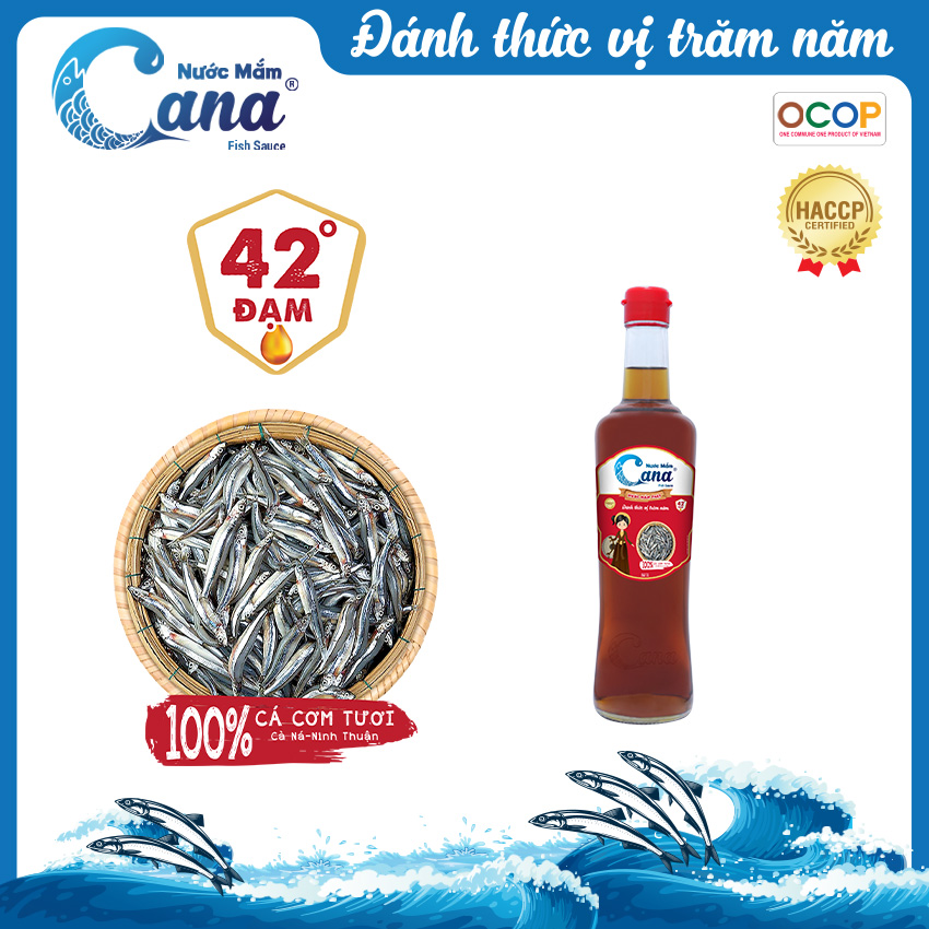 Nước mắm truyền thống CANA 42 độ Đạm - 250ml chai Thủy Tinh