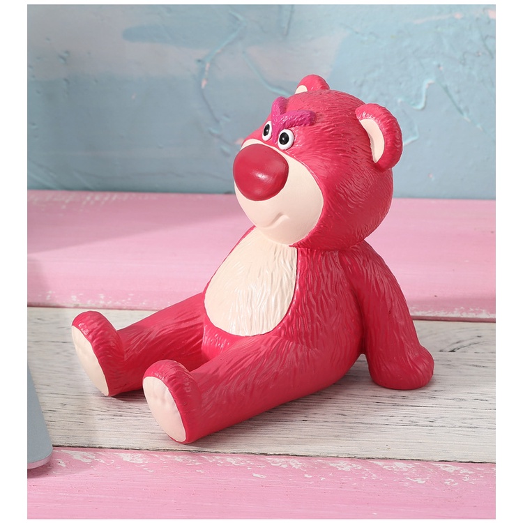 Giá đỡ kệ đỡ điện thoại, máy tính bảng gấu dâu Lotso cute đáng yêu trang trí bàn học, ô tô