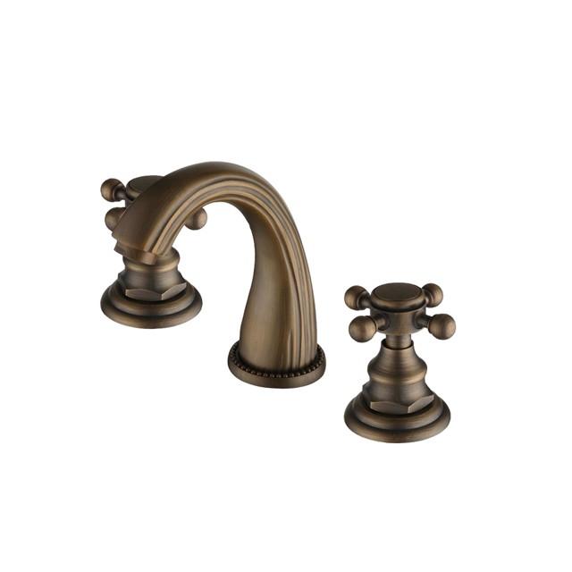 Vòi chậu lavabo 3 lỗ bằng đồng giả cổ - 48104