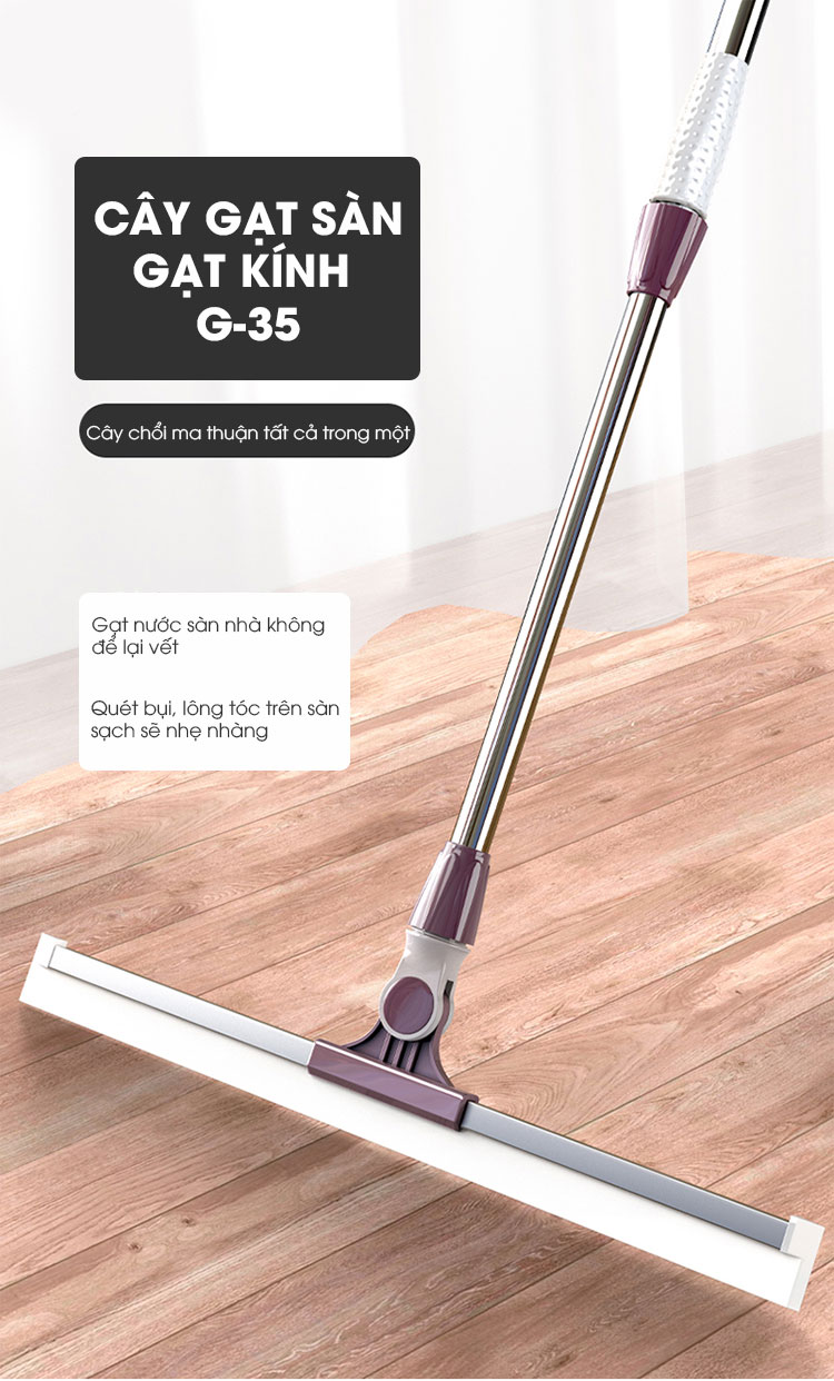 Cây Gạt Nước Sàn Nhà KITIMOP G50, Chổi Gạt Nước Silicon, Cây Quét Đẩy Nước Nhà Tắm, Nhà Vệ Sinh
