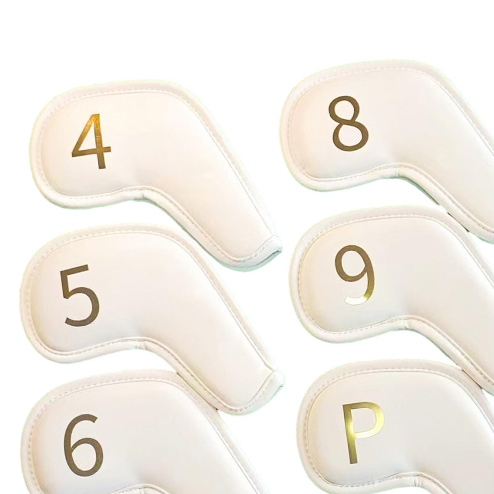 10Pcs Golf Iron Head Covers Golf Iron Headcovers PU Leather Golf Club Covers