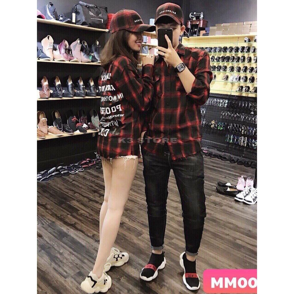 Áo sơ mi caro unisex vải kate chất dày dặn, thoát mát y ảnh
