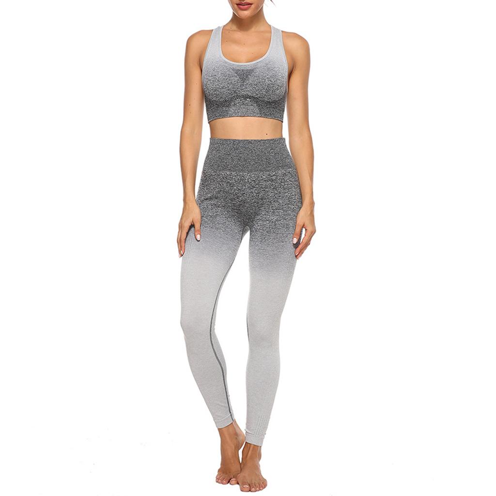 Women 2 Pieces Tracksuit Sports Bra Legging Pants Yoga Set Outfit