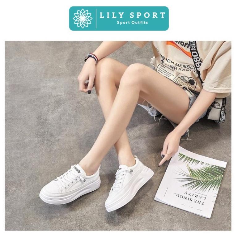 Giày thể thao nữ độn đế sneaker trắng đen bata cao cấp kiểu Hàn Quốc D08