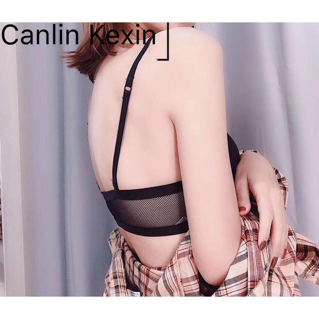 Áo nâng ngực CK111 không gọng cài trước mút đúc dày phối lưới dây vai mặc đa năng nhiều kiểu