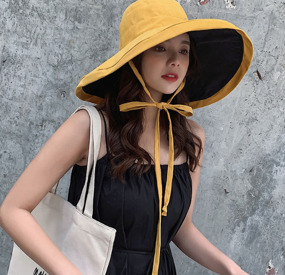 Mũ nón rộng vành chống nắng chống uv đội 2 mặt phong cách Hàn