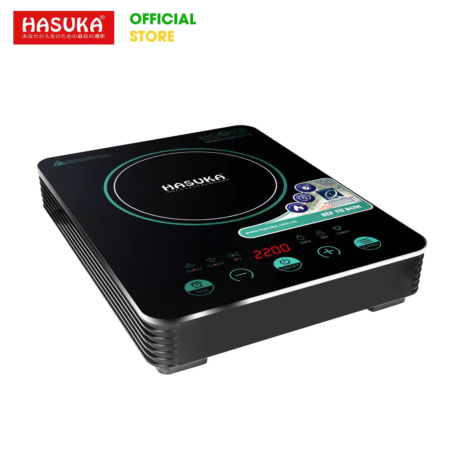 BẾP ĐIỆN TỪ ĐƠN CAO CẤP HASUKA HSK-6116 (2200W) HÀNG CHÍNH HÃNG