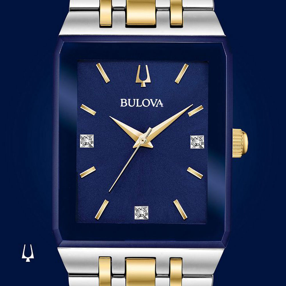 Đồng Hồ Nữ Bulova Đính Kim Cương Dây Thép Không Gỉ 98P177 - Mặt Xanh