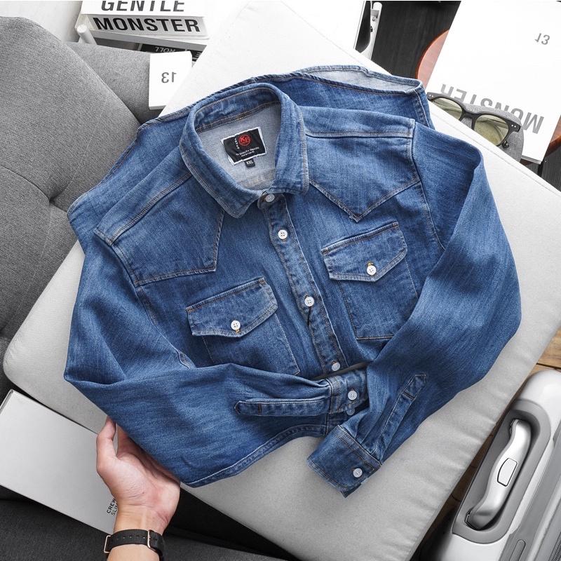 Áo sơ mi Denim nam cao cấp - khoác đẹp