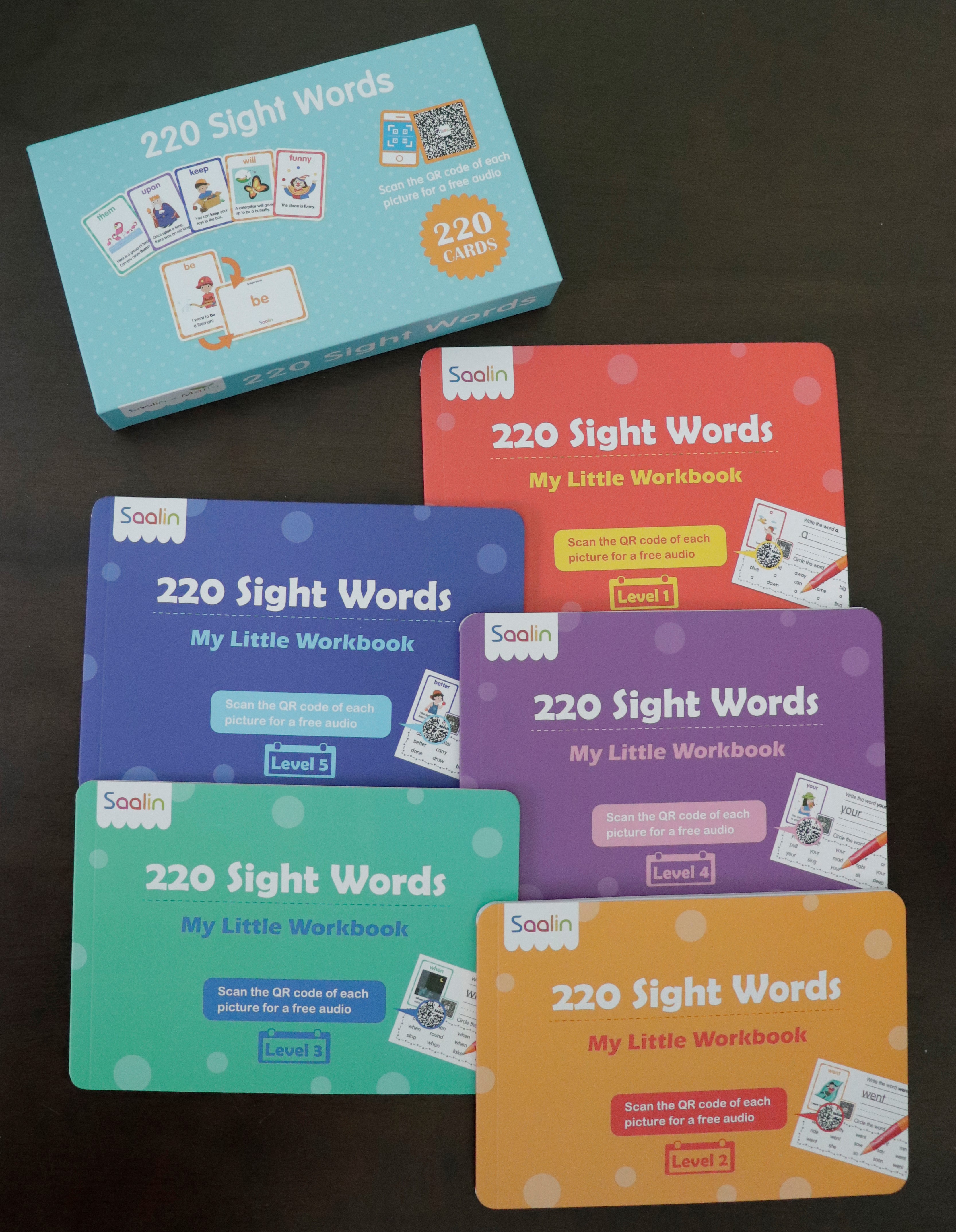 220 sight words - Bộ 220 thẻ học tiếng Anh bền đẹp, nhiều cấp độ cho thiếu nhi