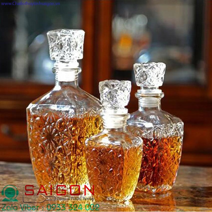 Bình Thuỷ Tinh Sang Trọng 500ml , 750ml | BCR8 , Tuỳ Chọn Dung Tích