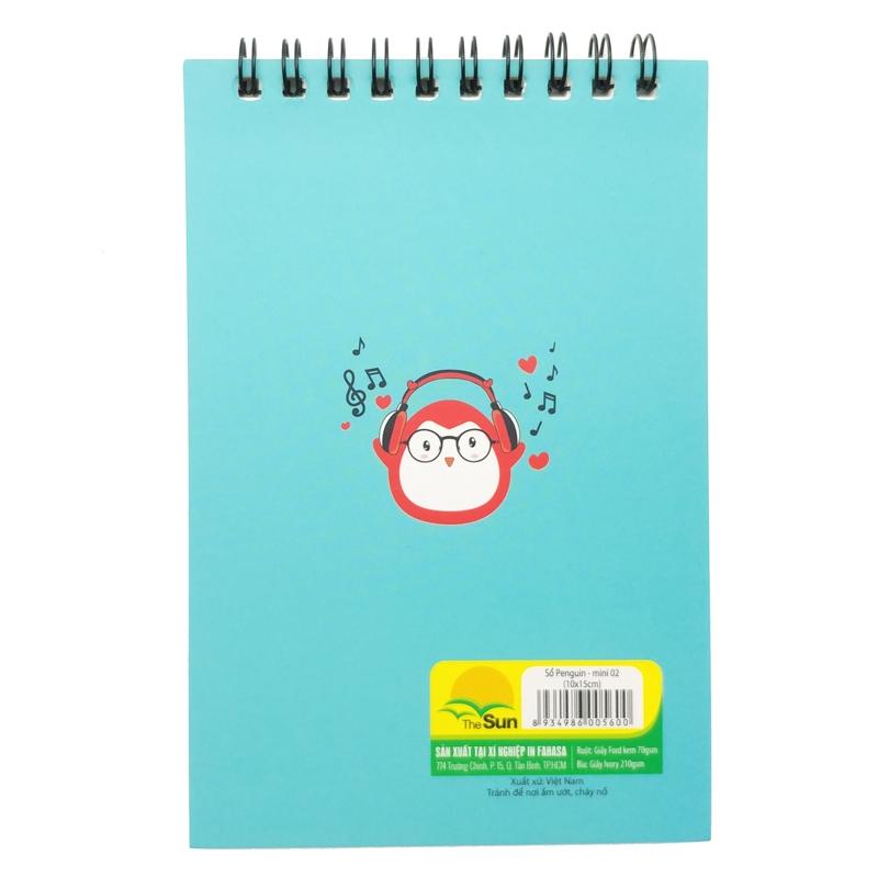 Sổ Lò Xo Penguin Mini 02 10 x 15 cm - Màu Xanh Biển