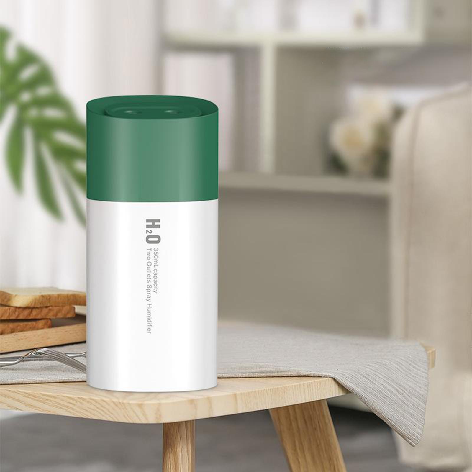350ML LED Humidifier USB Essential Oil Diffuser for Car Office Room Green