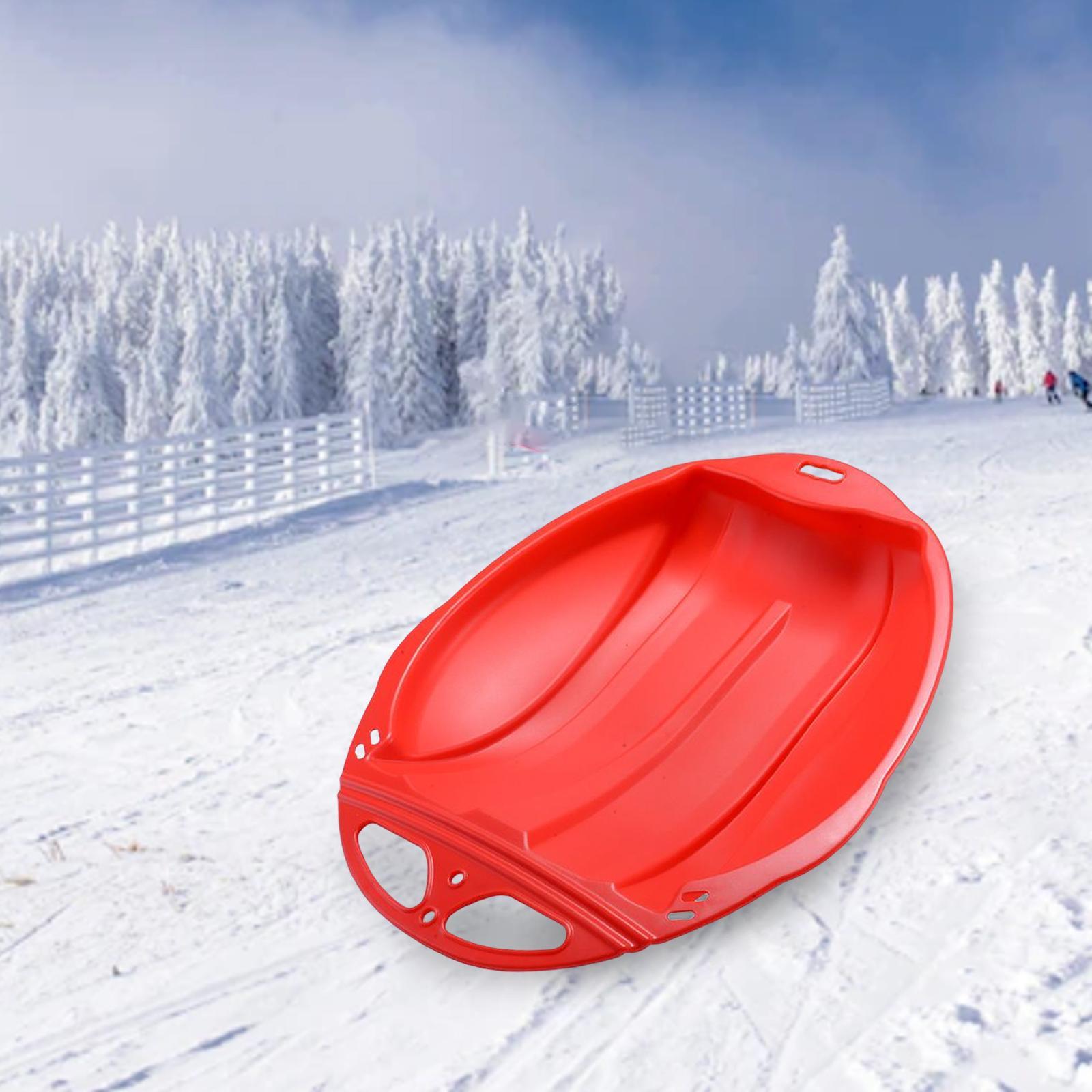 Portable Kids Snow Sled Sledge Toboggan Downhill Skiing Board Outdoor Luge Sleigh for Boys Gift