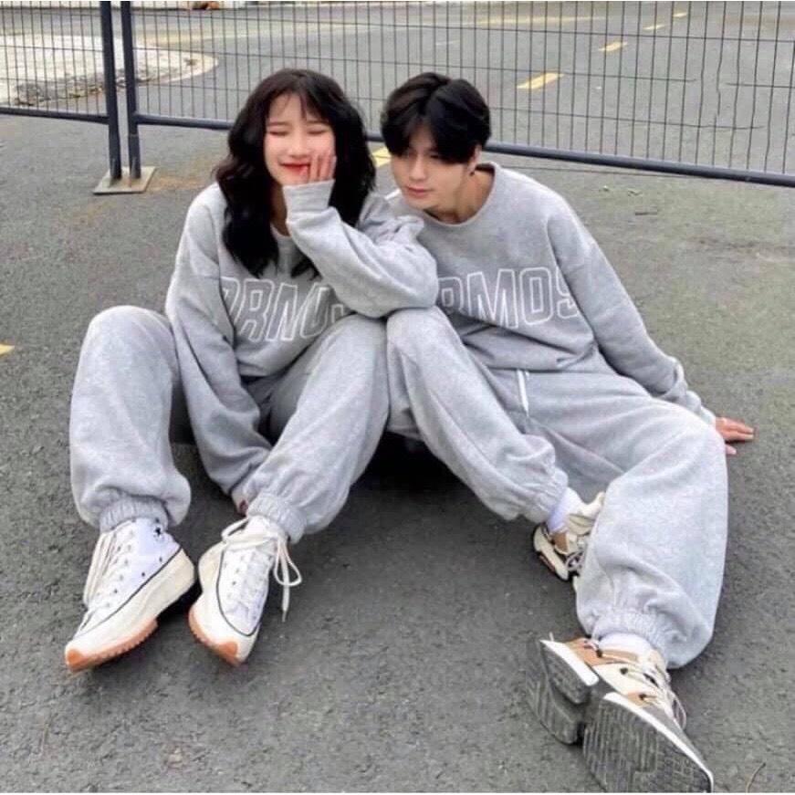 Sét Bộ Nữ, Set Bộ Nỉ Bông Cosmos Áo Hoodie Dài Tay Quần Bom Bo Gấu Chất Siêu Dày Dặn Phong Cách Thể Thao