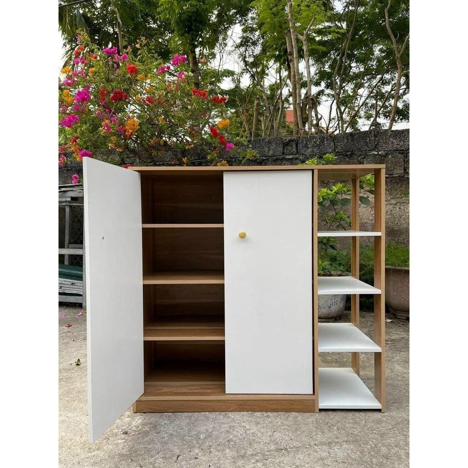 Tủ giày gỗ 2 GIAN MÀU TRẮNG cao cấp