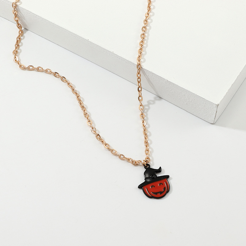 Dây chuyền vòng cổ Halloween Bí Ngô Đỏ đội mũ siêu cute