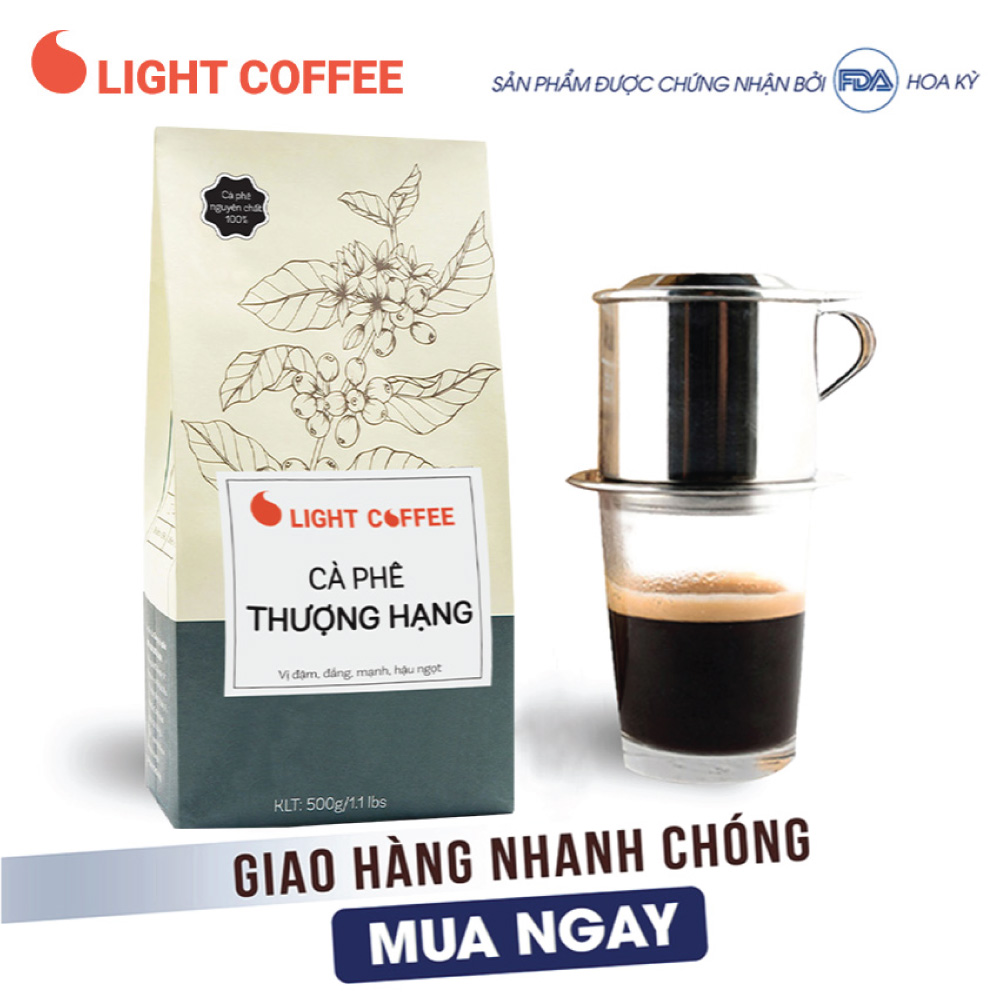 1KG Cà phê Thượng hạng Light Coffee vị đậm, đắng mạnh và hậu ngọt - 500gr/gói