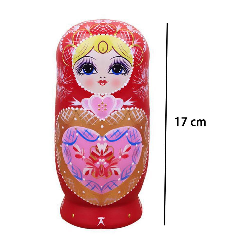 Girl  Wooden Russian Nesting Dolls Kit Nested Matryoshka Toy