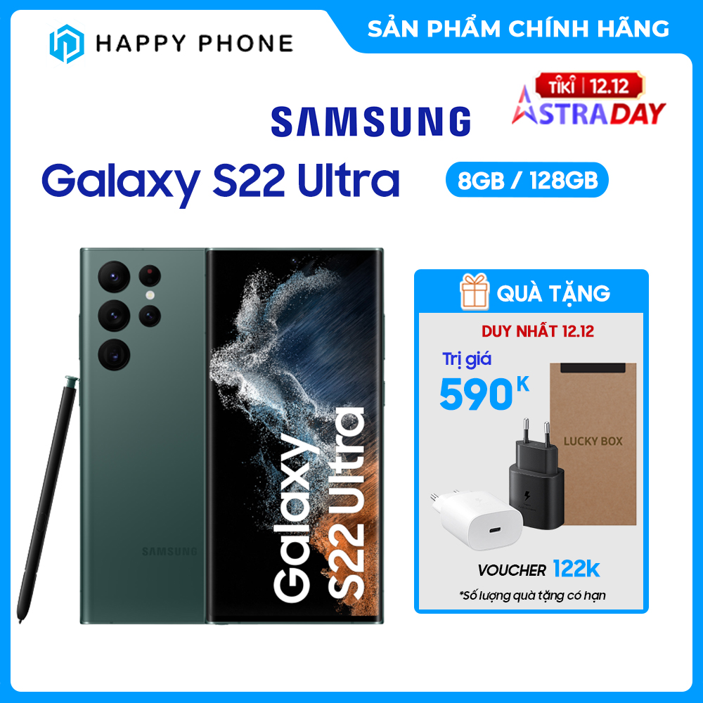 Điện thoại Samsung Galaxy S22 Ultra 5G  8GB/128GB - Hàng chính hãng - ĐÃ KÍCH HOẠT BẢO HÀNH ĐIỆN TỬ