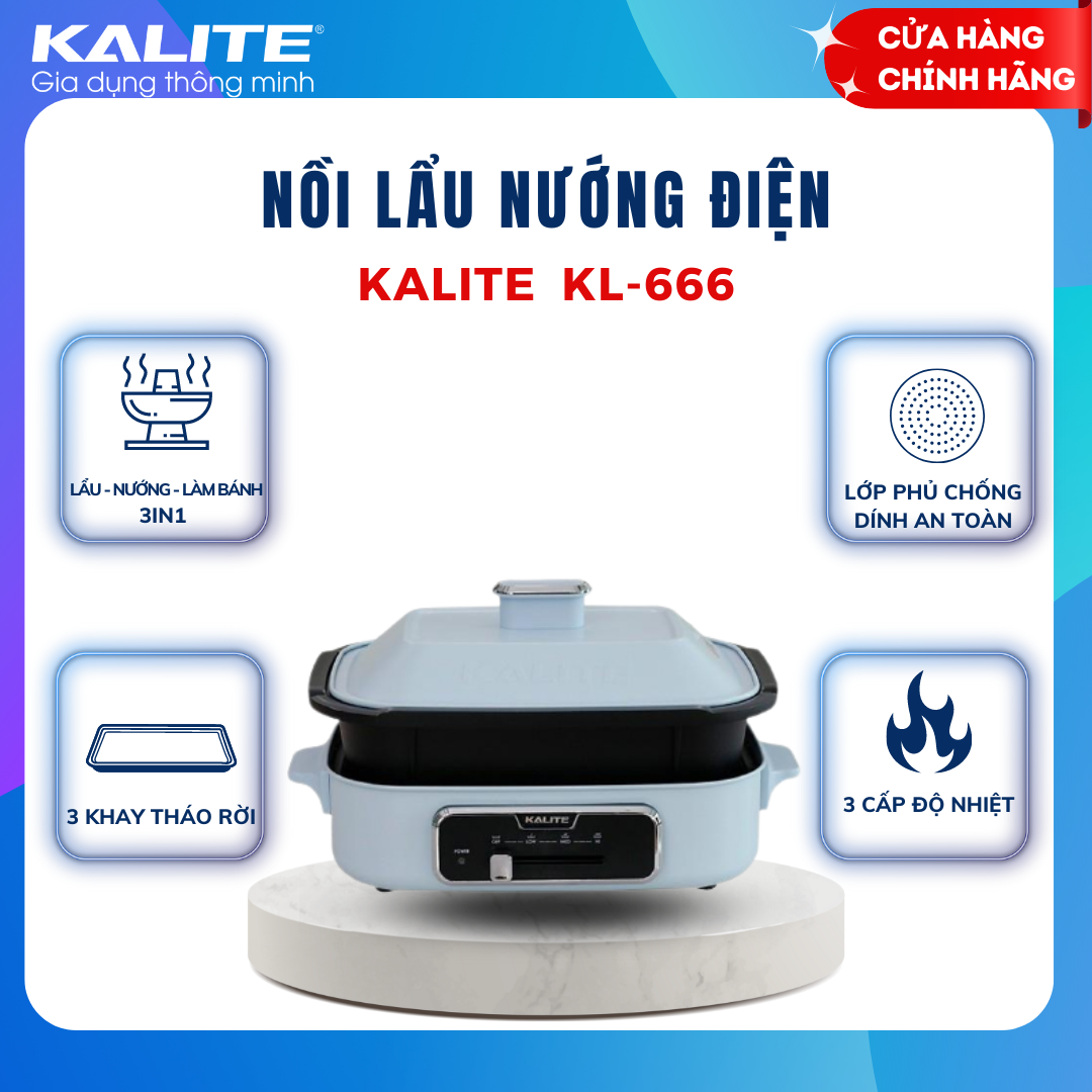 Nồi lẩu nướng đa năng Kalite KL-666 - HÀNG CHÍNH HÃNG