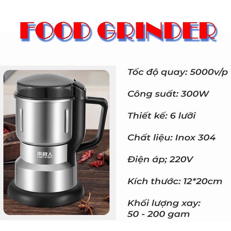 MÁY XAY THỊT ĐA NĂNG CỐI INOX DUNG TÍCH 2 LÍT, 250W - MÁY XAY NGŨ CỐC VÀ ĐỒ GIA VỊ GRINDER NGUỒN 220V