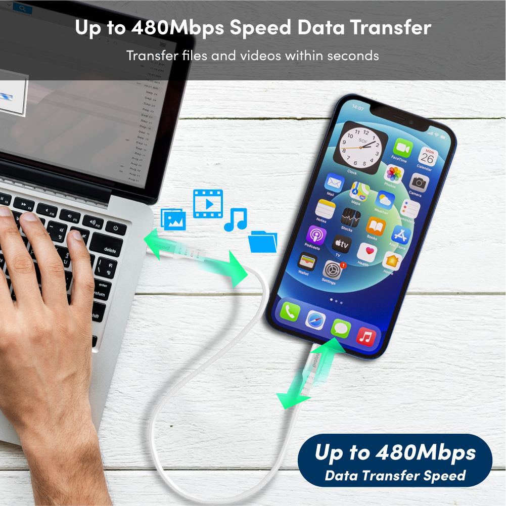 Dây sạc type C to lightning PROLiNK GCL_30_01 dài 1M, Sạc siêu nhanh 30W, Dành cho iPhone, iPad - Hàng chính hãng