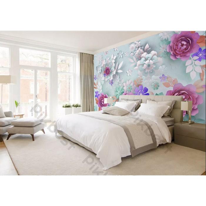 Hoa mẫu đơn sang trọng, Tranh 3d dán tường hiện đại trang trí phòng khách phòng ngủ MS983417
