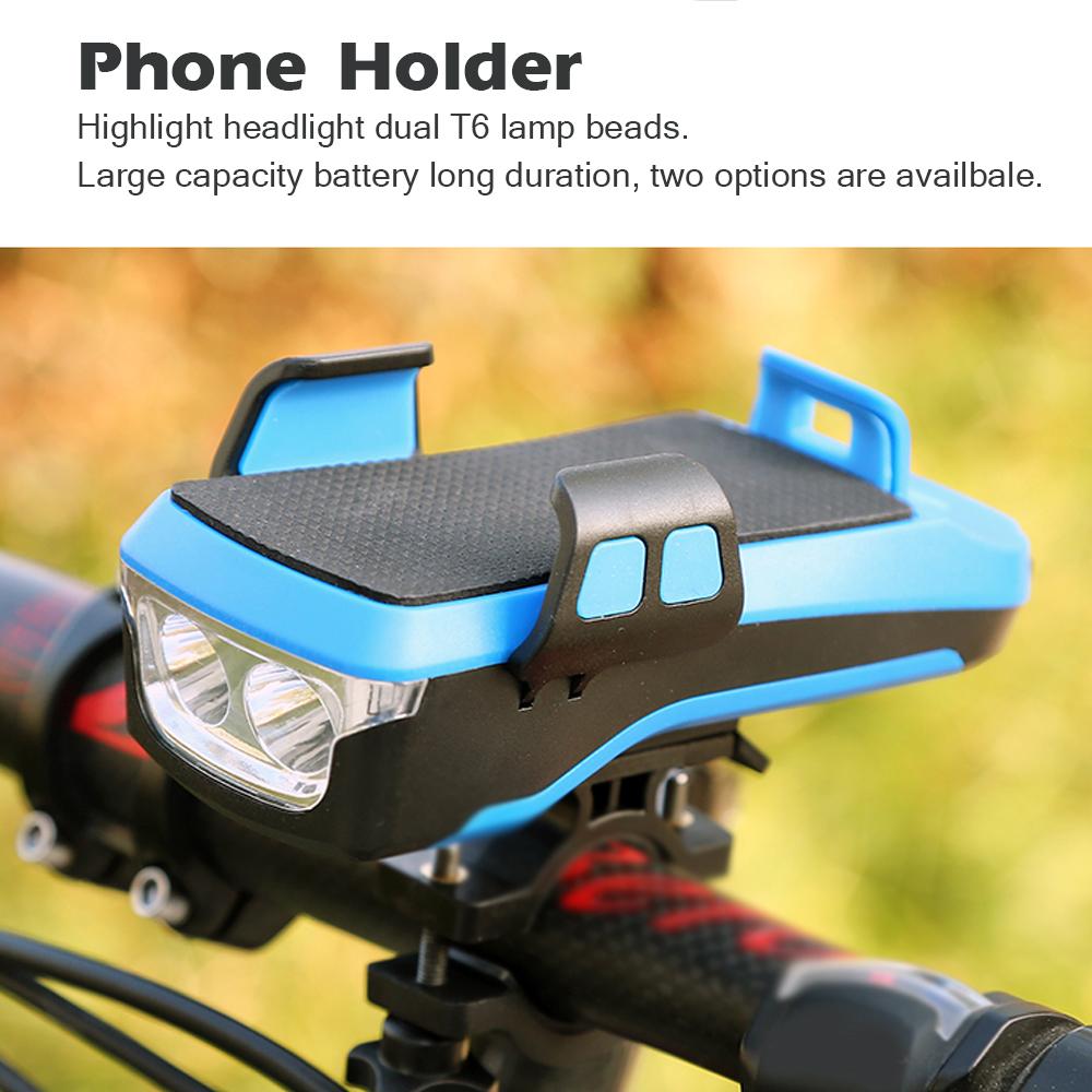 Đèn xe đạp đa năng với giá đỡ điện thoại