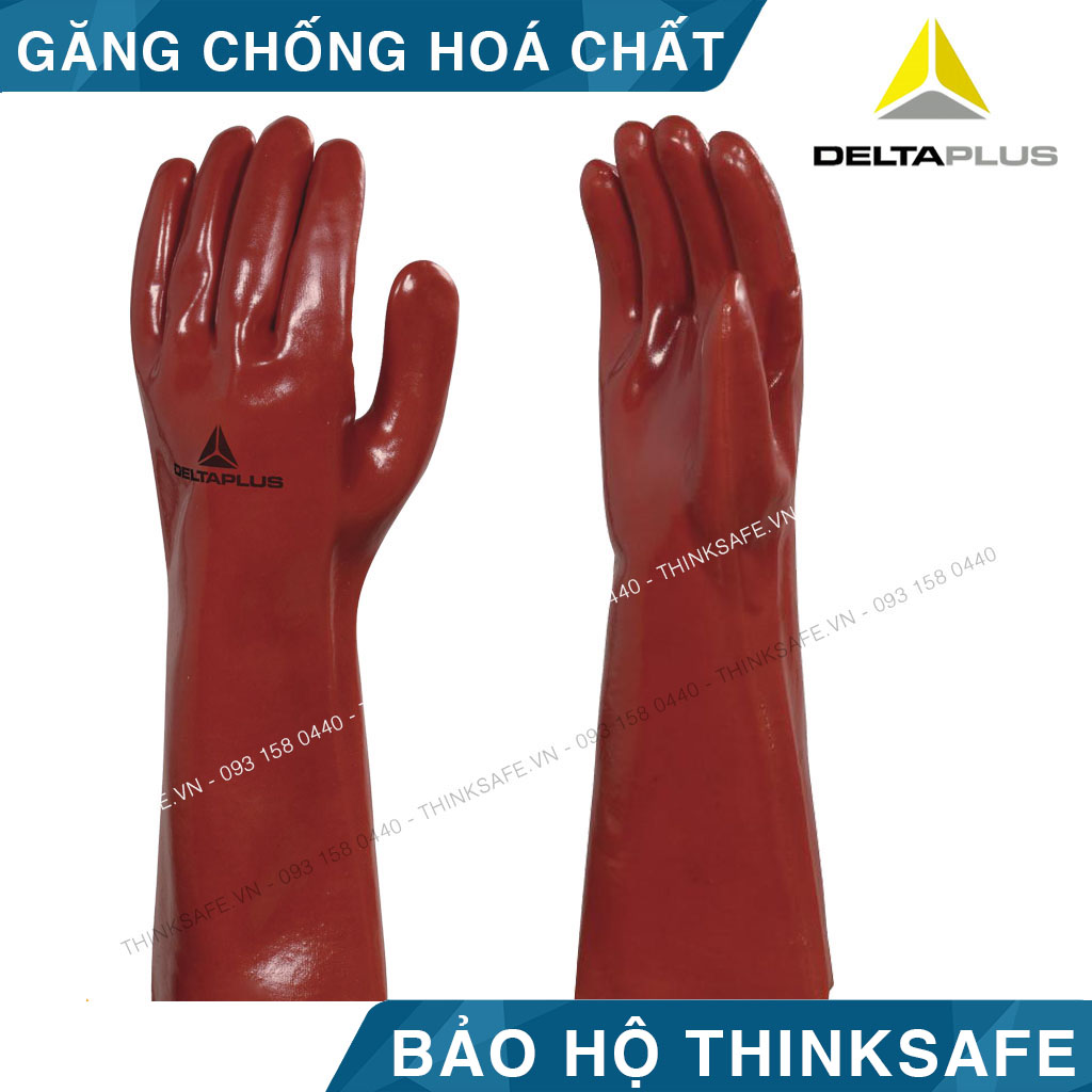 Găng tay chống hóa chất Deltaplus BASF PVCC400 bao tay chống xăng dầu, chống hóa chất - Plastic Coating Glove (Code 6116.10)