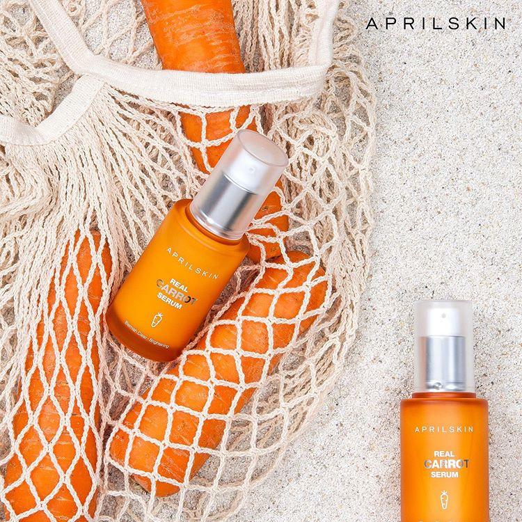 Tinh Chất Giảm Mụn Phục Hồi Sáng Da Sau Mụn Chiết Xuất Cà Rốt April Skin Real Carrot Serum 45g + Tặng Kèm 1 Băng Đô Tai Mèo Xinh Xắn ( Màu Ngẫu Nhiên)