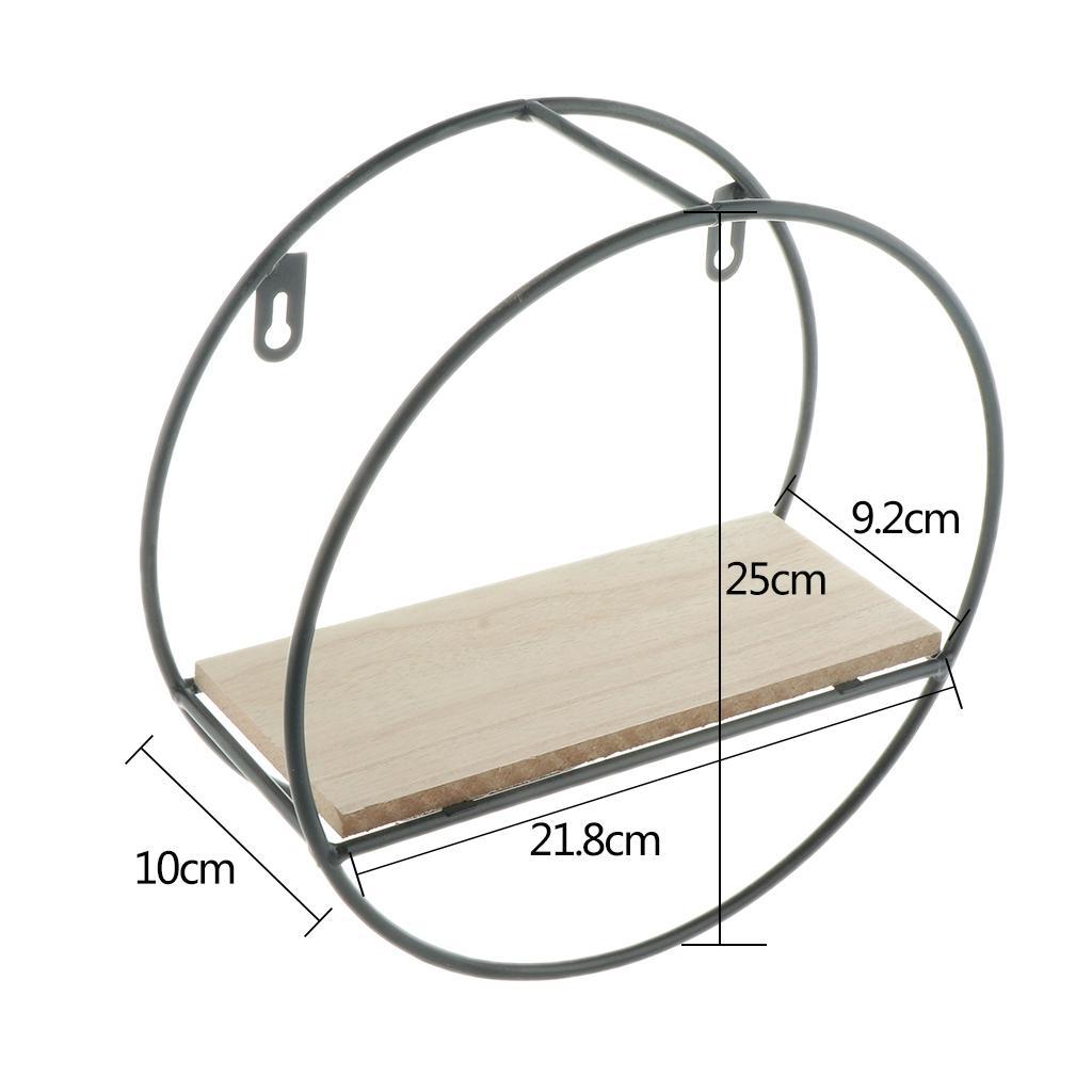 Vintage Iron Wall Shelves Display Flower Vase Holder Rack