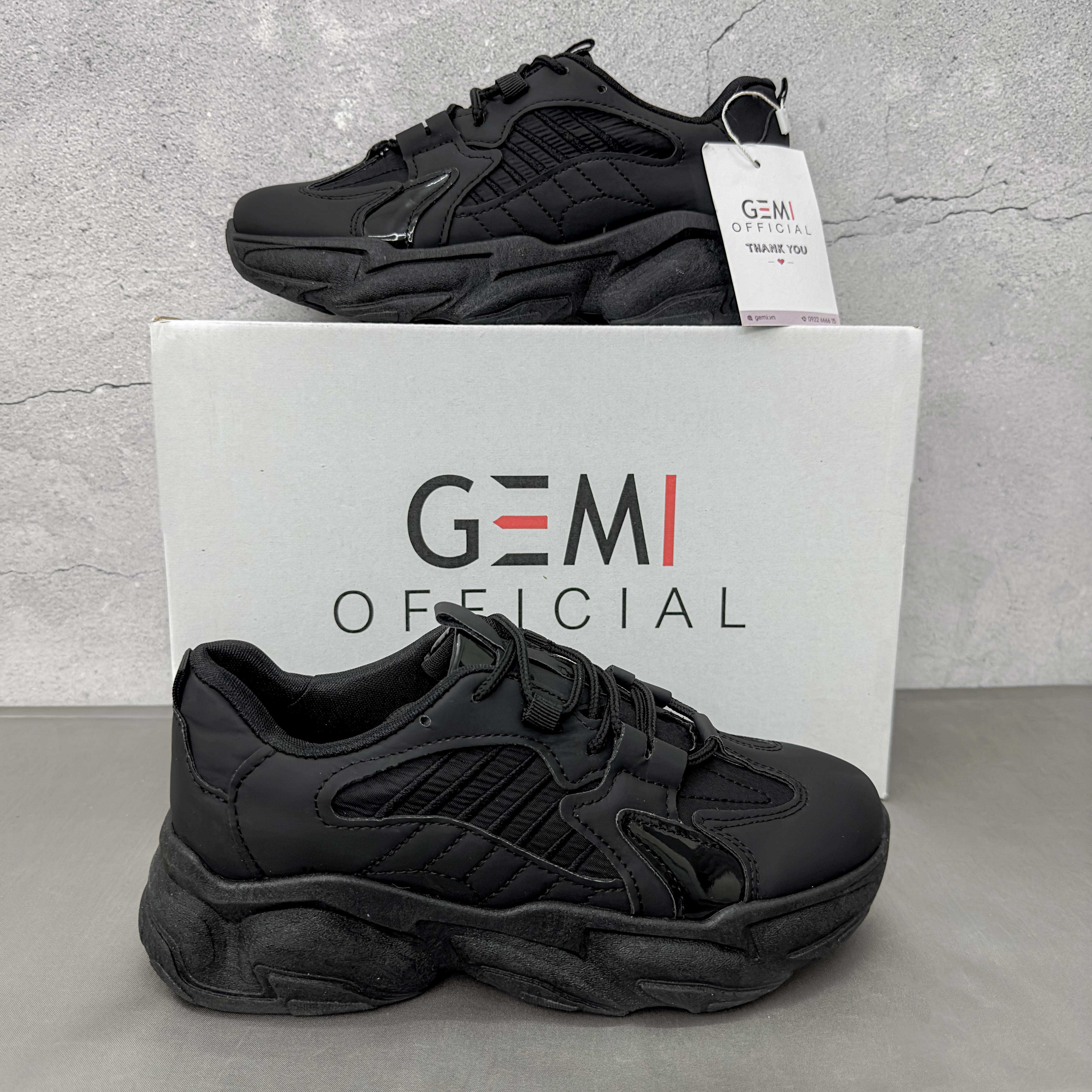 Giày thể thao nữ GEMI - giày ullzzang màu trắng-đen, đế cao dẻo, ôm chân - M7012