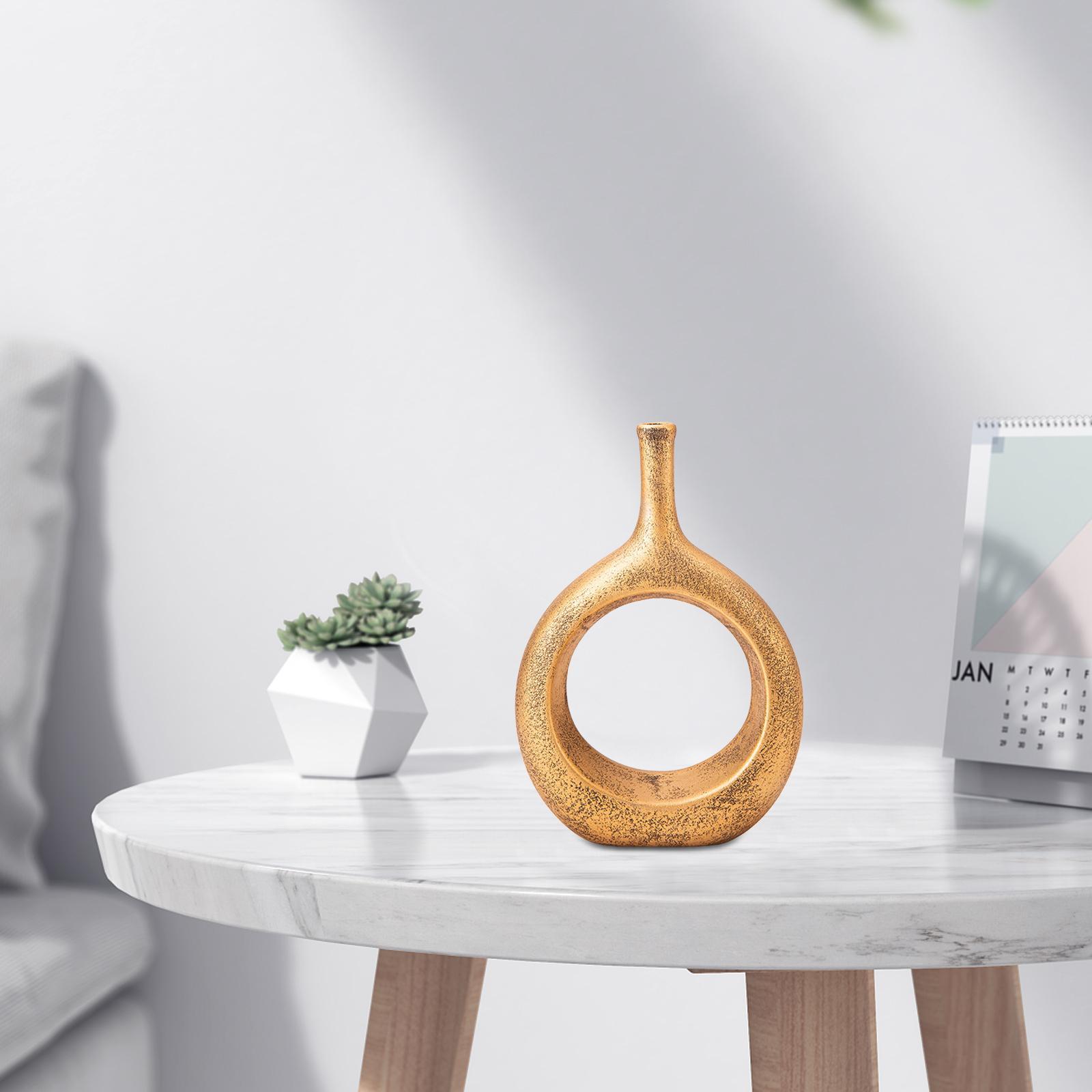 Donut Vase Home Bedroom Tabletop Flower Vase with Hole Office Decorative