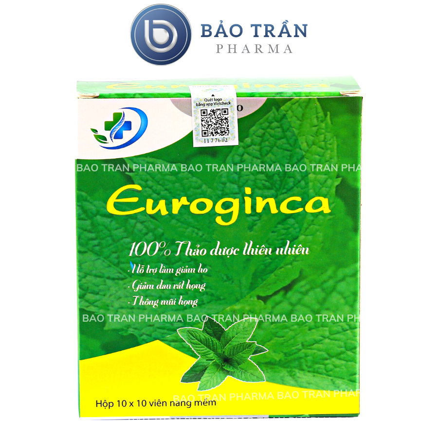 Viên Uống Euroginca giảm ho, thông mũi họng, giảm đau rát họng