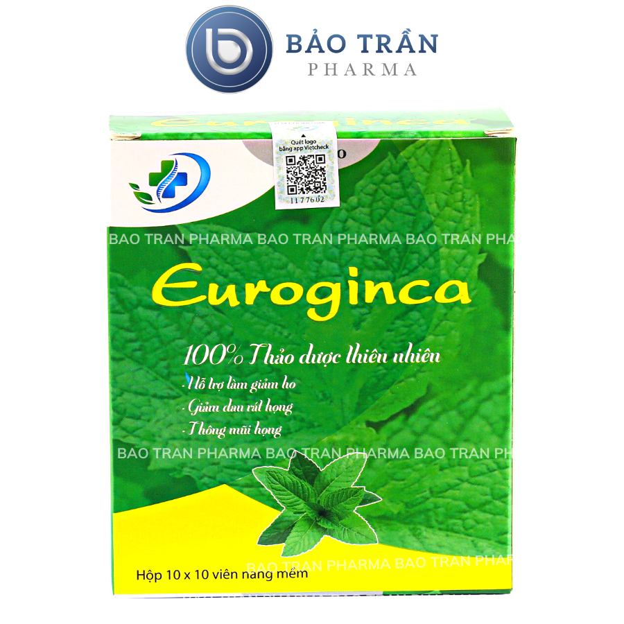 Viên Uống Euroginca giảm ho, thông mũi họng, giảm đau rát họng (Hộp 100 viên)