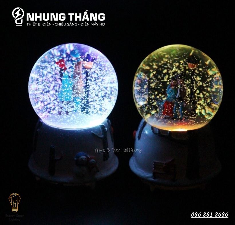 Quả Cầu Tuyết Phát Nhạc Đôi Tình Nhân Ngồi Thuyền Lãng Mạn - Quà Tặng Ý Nghĩa Tình yêu Tỏ tình