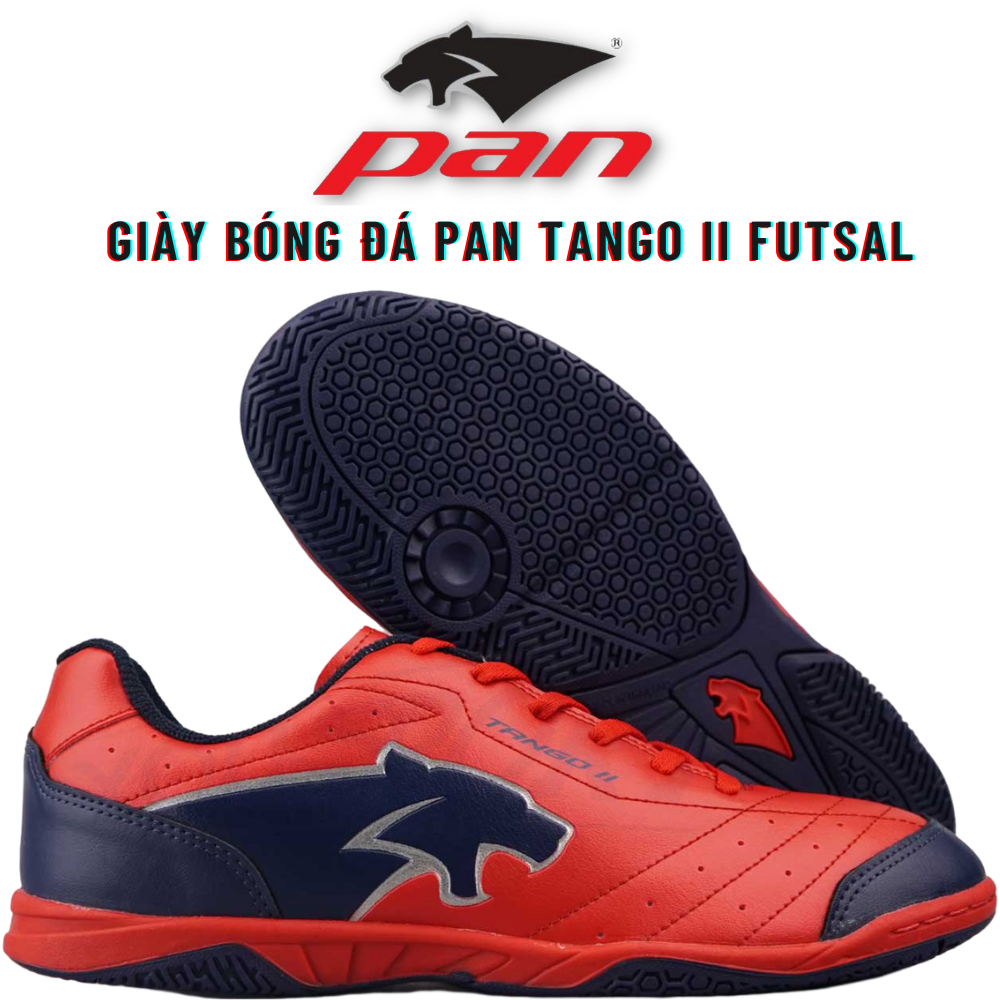 Giày Bóng Đá Pan TangGo II Futsa - Giày Đế Bằng Cho Khả Năng Tiếp Xúc , Khống Chế Bóng Chuẩn Xác - Hàng Chính Hãng Thái Lan - Đỏ Xanh