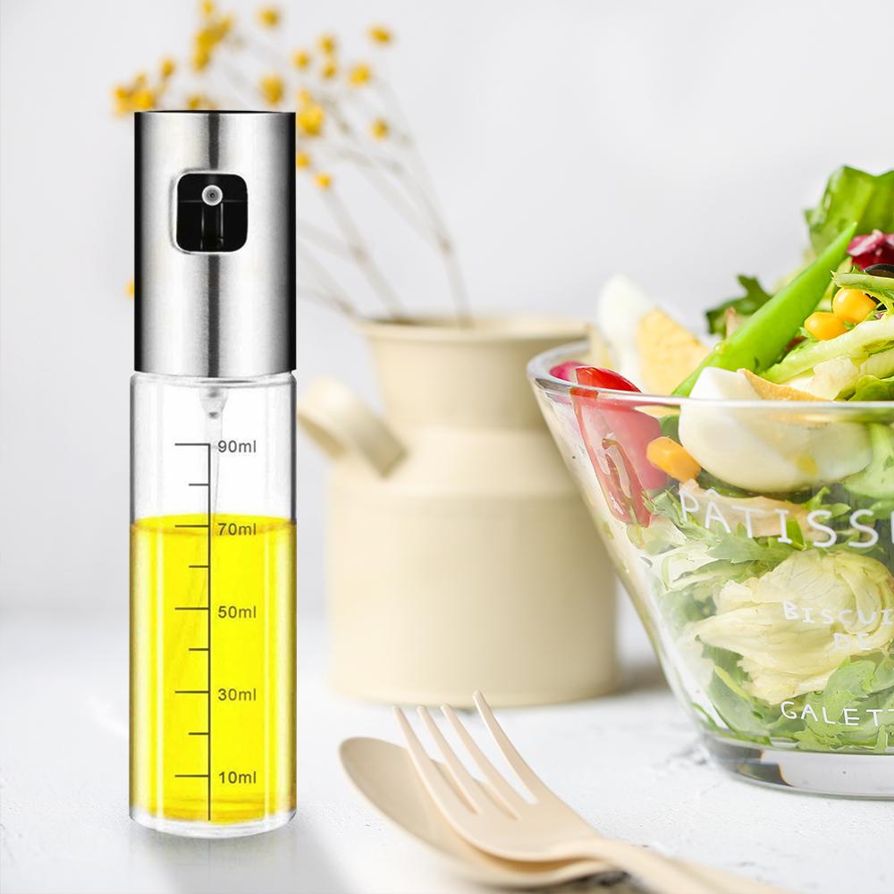2 bình xịt đựng dầu Funne 100ml Đầu bằng thép không gỉ kèm cọ, dụng cụ nấu ăn cho nhà bếp